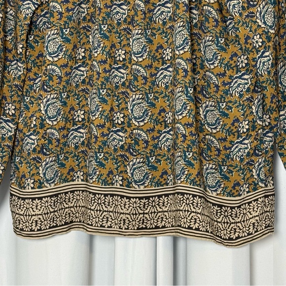Faherty Floral Button Front Blouse Size Small Boho - Picture 11 of 13